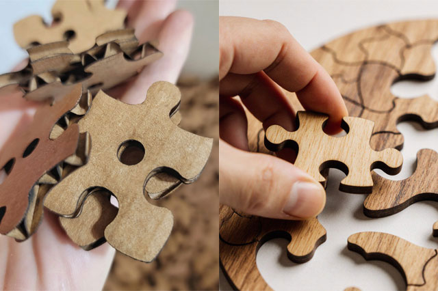 Materialien des Puzzles