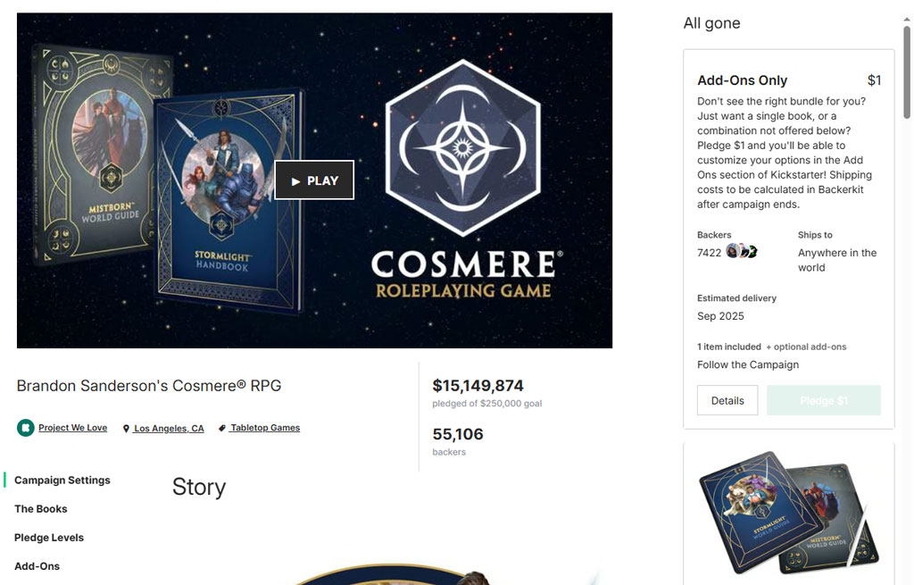 Board Game Kickstarter Hero & Intro Block