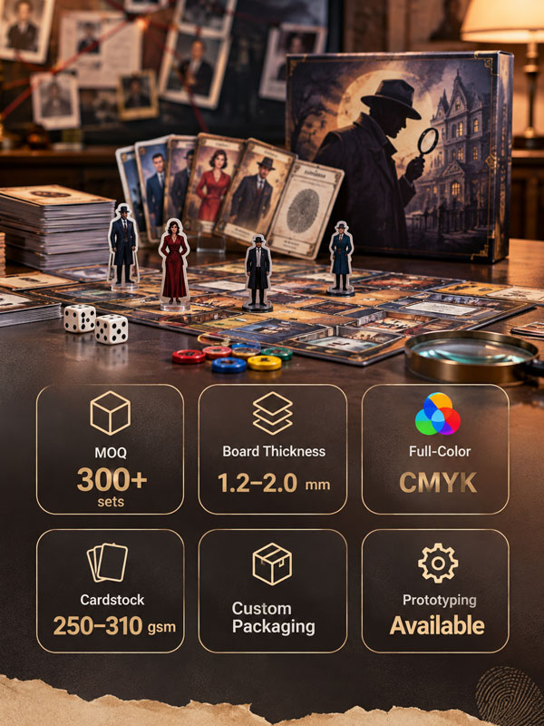 Custom Mystery Board Game Manufacturing Specifications